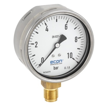 Bourdon tube pressure gauge Type 330 bottom connection brass